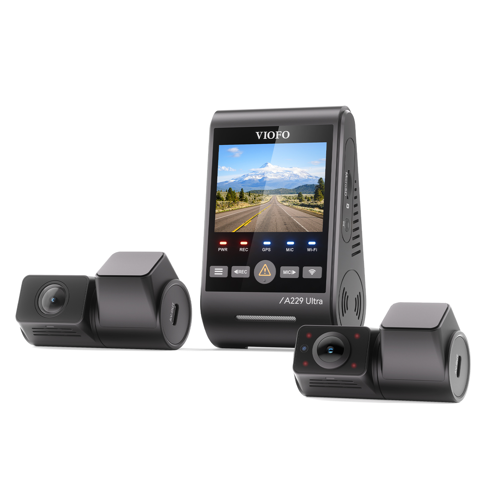 VIOFO A229 Ultra 3CH cámara tablero coche frontal interior y trasera