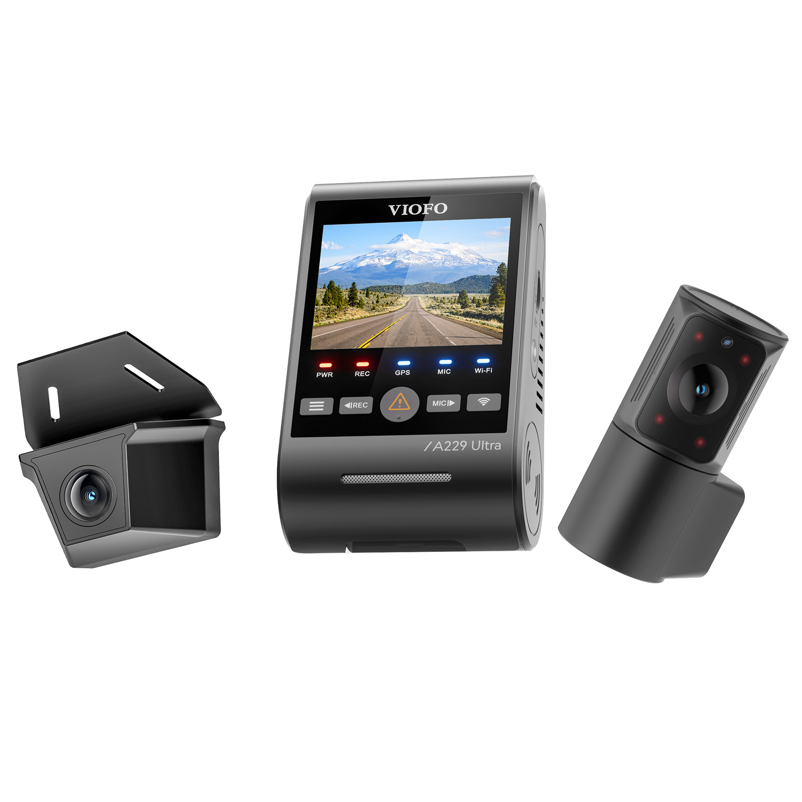 VIOFO A229 Ultra-W 3CH cámara tablero coche frontal interior y trasera
