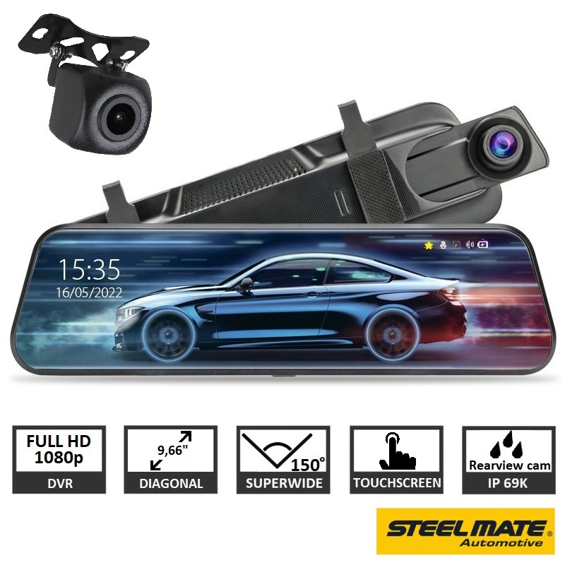 retrovisor pantalla tactil 7 pulgadas steelmate