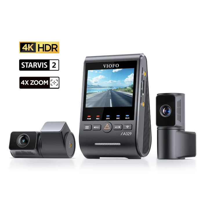 VIOFO A329T 3CH dashcam 4K teleobjetivo 2K para coche
