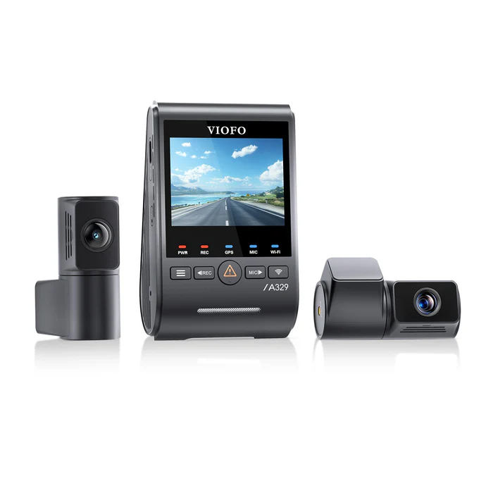 cámara frontal VIOFO A329T 3CH 4K gran angular para coche