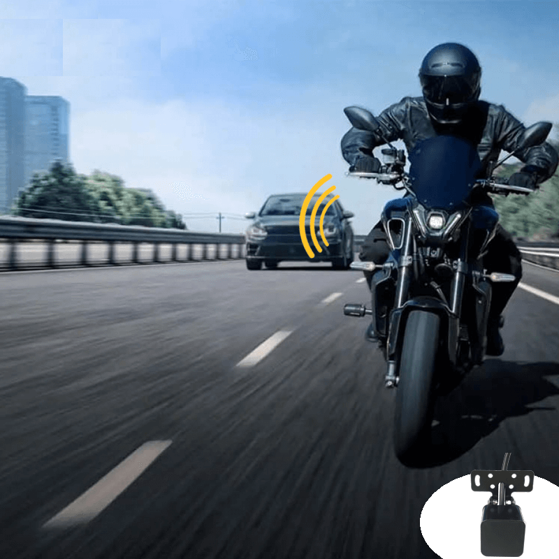 sistema de radar bsd instalado en motobicicleta